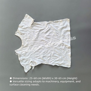 <b>Industrial</b> Grade White T-Shirt Rags Made 100 Cotton for Machinery <b>Wiping</b> White Cotton Painters Rags 10 kg - Product Image 3