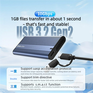 Acasis Type C USB 3.<span class=keywords><strong>2</strong></span> Gen <span class=keywords><strong>2</strong></span> 10Gbps M.<span class=keywords><strong>2</strong></span>อะลูมิเนียมพกพาภายนอก2230 NVMe 2242 2260 2280 SSD Enclosure - Product Image 3