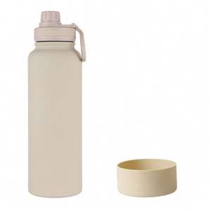 Bouteille à vide en acier inoxydable à double paroi de grande capacité de 1000ml, bouteille d'eau à large ouverture avec couvercle à bec verseur, bouteille d'eau de sport - Product Image 2