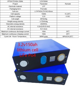 แบตเตอรี่ลิเธียมไอออนแบบชาร์จได้ 3.2V 150Ah เกรดลิเธียมไอออนฟอสเฟต สำหรับพลังงานไฟฟ้า - Product Image 5