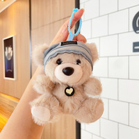 Nouveau Pendentif en peluche ours en peluche, Poupée pour machine à griffes, Jouet ours avec chapeau, Porte-clés dessin animé, Jouet en peluche 10cm, Vente en gros