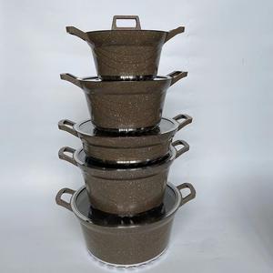 Batterie de Cuisine Antiadhésive Classique de Dix Pièces Comprenant un Wok <span class=keywords><strong>en</strong></span> Tourmaline une Marmite Essentiels de Cuisine <span class=keywords><strong>en</strong></span> Métal - Product Image 6