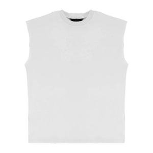 Custom <b>Men's</b> Boxy <b>Crop</b> Gym Tank <b>Top</b> Breathable Spandex/Cotton Casual Style with Raw Edge Cut-Off Eco-Friendly Tank <b>Top</b> - Product Image 6
