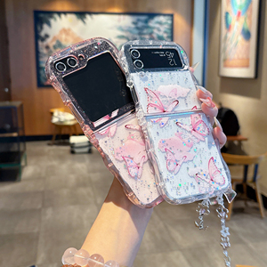 เคสโทรศัพท์ TPU ป้องกันการกระแทกแบบพับได้ลายผีเสื้อกากเพชรส่องแสงเป็นประกายวิบวับสำหรับ <span class=keywords><strong>Samsung</strong></span> Galaxy Galaxy Z <span class=keywords><strong>flip</strong></span> 6 5 4 <span class=keywords><strong>3</strong></span> ZFlip5 Flip6 - Product Image 4