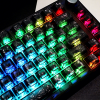 119 touches Cherry Height Foggy Side Carving en fibre de carbone transparente, capuchons de touches PC PBT pour clavier mécanique