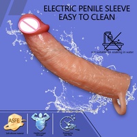 Manchon de pénis vibrant en silicone à télécommande extrême, retardateur, extenseur de pénis, préservatif, jouet sexuel pour hommes et femmes - CT610-2
