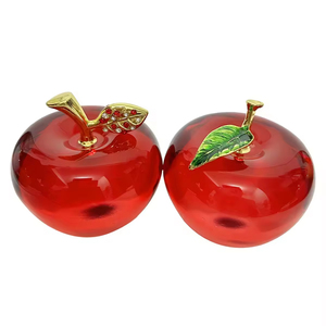 Honor of Crystal Nochebuena pisapapeles cristal manzana pisapapeles figuritas cristal artesanía recuerdos regalos - Product Image 5