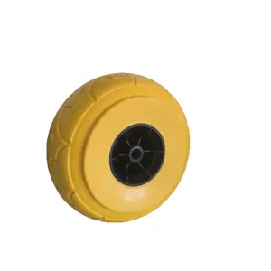 Hand Truck Tyre Yellow Replacement Wheel Non Flat Solid Rubber Wheels