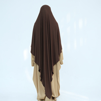 Foulard de Prière Khimar Long en Coton Jersey Modal Premium Extensible Respirant Une Couche pour Femmes Musulmanes, Forme Diamant, Aïd Ramadan