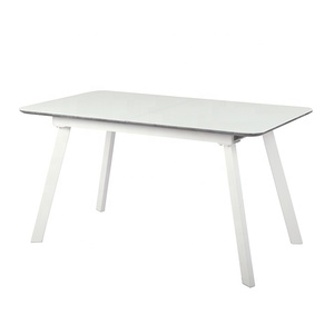 Muebles para el hogar, mesa de restaurante de 4/6 plazas extensible que ahorra espacio, mesa de comedor de MDF y alto brillo - Product Image 2