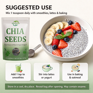 Semillas de Chía de Marca Privada OEM ODM, Semillas de Chía Negras, Superalimento Alto en Fibra y Omega-3 para Smoothies y Repostería - Product Image 4