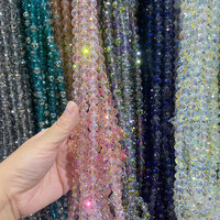Perles de verre rondes à 96 facettes de 8 mm, style disco, en cristal, pour la fabrication de bijoux et loisirs créatifs, en vrac, couleur AB