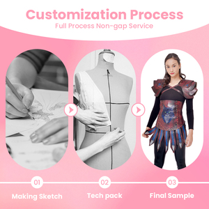 थोक महिला लड़ाकू पोशाक पहने हुए स्कर्ट और कंधे के पैड बने पैड - Product Image 2