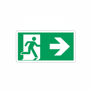 Uscita di emergenza freccia destra segno-100 in PVC luminescente * 200 mm - Product Image 2