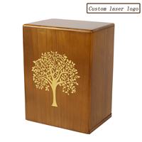 Urnes funéraires en bois de paulownia à prix d'usine, cercueils carrés en bois pour animaux de compagnie et urnes pour cendres
