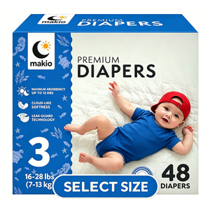 Couches pour bébé hypoallergéniques Makio, douces et respirantes en <span class=keywords><strong>coton</strong></span>, pour peaux sensibles - Product Image 1