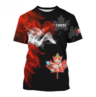 Großhandel 2026 Fußball-Event Kanada Flagge Trainingsshirt Rot-Weiß Atmungsaktives Sport-Freizeit-Fußballfan-T-Shirt