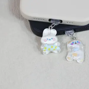 ウサギの電話防塵プラグ装飾ペンダント、iPhone/Samsung Type-Cインターフェースカップルギフトに適した電話アクセサリー - Product Image 5