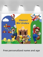 Toile de fond d'anniversaire moderne en panneau KT imprimé numériquement pour garçons et filles, idéale pour les fêtes de premier anniversaire