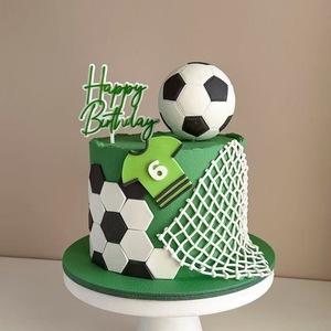 Adornos Reutilizables y Ecológicos <span class=keywords><strong>de</strong></span> Acrílico para <span class=keywords><strong>Pastel</strong></span> <span class=keywords><strong>de</strong></span> Cumpleaños para Niños y Hombres, Diseño Moderno <span class=keywords><strong>de</strong></span> Fútbol - Product Image 1