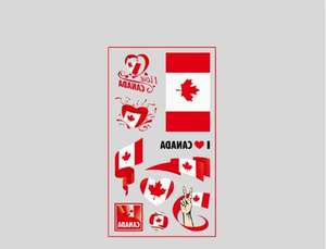 Tatouages temporaires canadiens sur le thème des anniversaires, décorations de fête, fournitures, autocollants de tatouage, garçons, filles, classe, école, prix, récompenses - Product Image 2