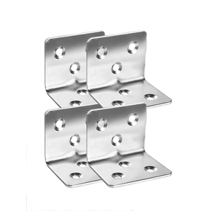 Support d'étagère robuste en acier inoxydable, support en forme de L, angle droit, pour <span class=keywords><strong>fixation</strong></span> de meubles en <span class=keywords><strong>bois</strong></span> - Product Image 4