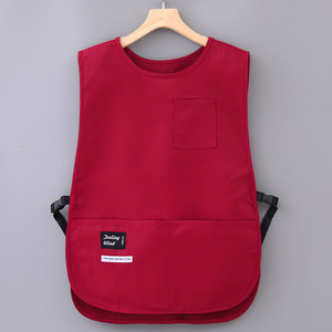 Logo personalizzato grembiule da cucina idrorepellente Coffee Shop vestiti da lavoro traspirante gilet Plus Size grembiule per Unisex - Product Image 1