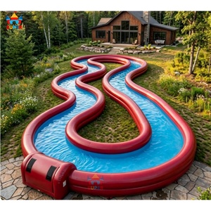 Piscine gonflable géante Super Castle Commercial en PVC 0,55 mm, type <span class=keywords><strong>rivière</strong></span> paresseuse, installation facile avec pompe à air pour des configurations de jardin étonnantes - Product Image 4