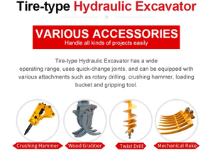 Nueva Excavadora de Ruedas con Motor, Garra para Madera, Orugas Retráctiles para Trituración de Carreteras y Movimiento de Tierras - Product Image 6