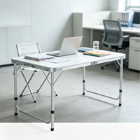Tables et chaises pliantes portables pour événements, ensemble de tables de camping en aluminium 120x60cm, fabrication en usine