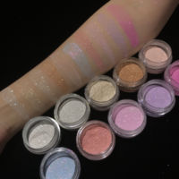 Serbuk Glitter Super halus bersinar Natural 10 warna, bedak longgar wajah berlian berkilau tinggi, bedak Highlighter tubuh Retouch instan
