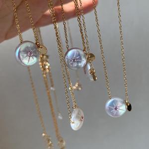 Collar de Jadeíta Roja con Diseño de Cielo Estrellado y Diamantes Desnudos, Color Blanco Transparente, para Mujer, Plata de Ley S925, Collares de Cristal Brillante - Product Image 3