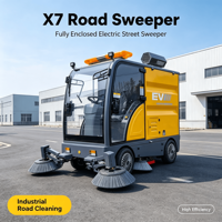 Balayeuse routière X7 robuste avec largeur de nettoyage réglable de 1500 à 2450 mm et lavage haute pression pour routes municipales et ports
