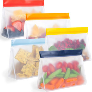 Sacs auto-scellants en EVA/PEVA de qualité alimentaire, imperméables, givrés, pour la conservation des aliments, taille et logo personnalisés, vente en gros - Product Image 1