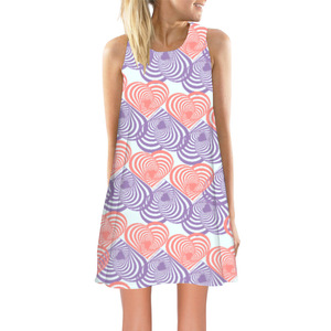 Robes d'été courtes pour femmes, décontractées, avec imprimé d'amour sexy à col rond, impression à la demande pour la Saint-Valentin, avec un design personnalisé - Product Image 2