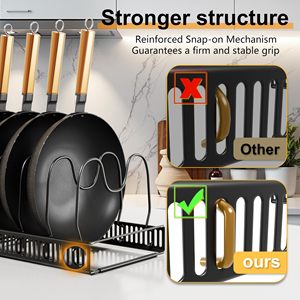 Metal <b>Pots</b> and Pans Organizer Durable Expandable Kitchen Cabinet Organizer <b>Pots</b> and Pans Storage Holder - Product Image 6