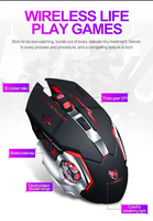 T-wolf Q13B Mouse Nirkabel Dual Mode BT Isi Ulang Ergonomis Optik Senyap dengan Lampu Berpendar untuk Gaming