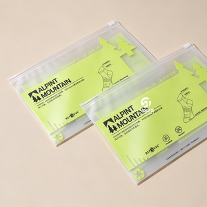 CPE Frosted Zipper Bags for Clothing | GRS Recyclable Packaging for Underwear Shirts Sports Socks - Product Image 2