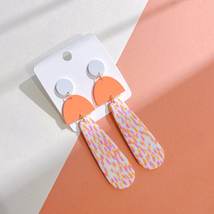 Nuovo stile coreano fatto a mano simpatici <span class=keywords><strong>orecchini</strong></span> leggeri in <span class=keywords><strong>argilla</strong></span> <span class=keywords><strong>polimerica</strong></span> multicolore geometrica per le donne - Product Image 6