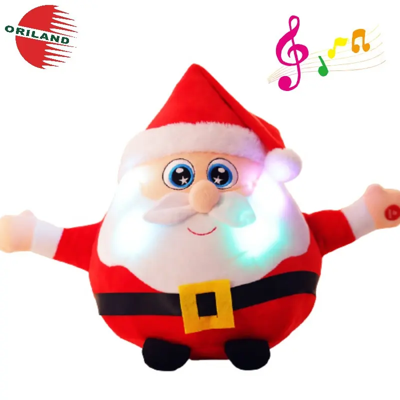 Groothandel Musical Santa Knuffel Pop Led Light Up Speelgoed Kerstcadeau