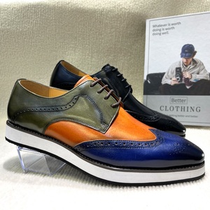 Scarpe eleganti da uomo in vera pelle fatte a mano in vera pelle Casual a punta con lacci per matrimoni in ufficio - Product Image 3