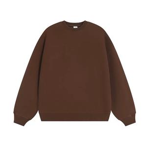 Felpa in puro cotone peso massimo 380G per gli uomini, autunno e inverno, spessa, Retro girocollo, tinta unita strato Base - Product Image 5