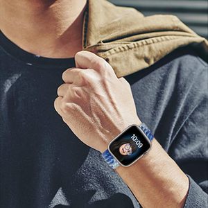 Compatible avec le bracelet <span class=keywords><strong>Apple</strong></span> <span class=keywords><strong>Watch</strong></span> 38/40/41/42/44/45/46/49mm pour les femmes et les hommes, bracelet <span class=keywords><strong>Apple</strong></span> <span class=keywords><strong>Watch</strong></span> tressé extensible pour la série IWatch - Product Image 4