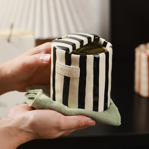 Vintage Coffee to Go Cup Hand Painted Stripe <b>Ceramic</b> <b>Mugs</b> Pottery Coffee Takeaway Cups - Product Image 3