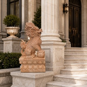 Estatua de Mármol Natural Tallada a Mano, Duradera, con Diseño Europeo, para Protección de Propiedades Exteriores - Product Image 4