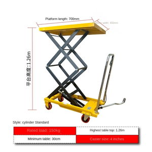 Table élévatrice à ciseaux simple Table élévatrice manuelle à ciseaux Chariot élévateur mobile hydraulique - Product Image 2
