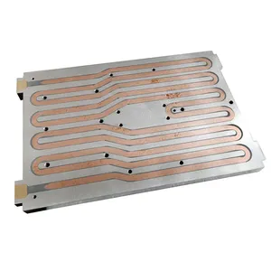 Custom aluminum cold plate with cooper tubes water cooling heat sink aluminum water cooling plate