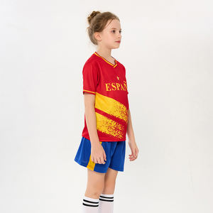 Venta al por mayor <span class=keywords><strong>España</strong></span> niños fútbol Jersey personalizado impreso niños y niñas fútbol Jersey barato transpirable <span class=keywords><strong>equipo</strong></span> uniforme - Product Image 4