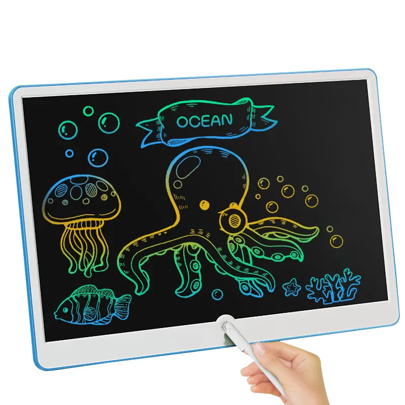 Kids doodle board lcd drawing pad pulizia a induzione lcd tavoletta da scrittura colorata 12/15/19 pollici