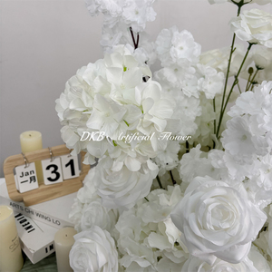 ดอกไม้ประดับทางเดินงานแต่งงานสดชื่นเป็นธรรมชาติ สีขาว ดอกไม้ประดิษฐ์สำหรับทางเดิน ตกแต่งทางเข้าอย่างทันสมัย - Product Image 6